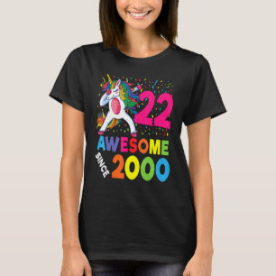 22nd Birthday Dabbing Unicorn Party 22 Years Old T-Shirt