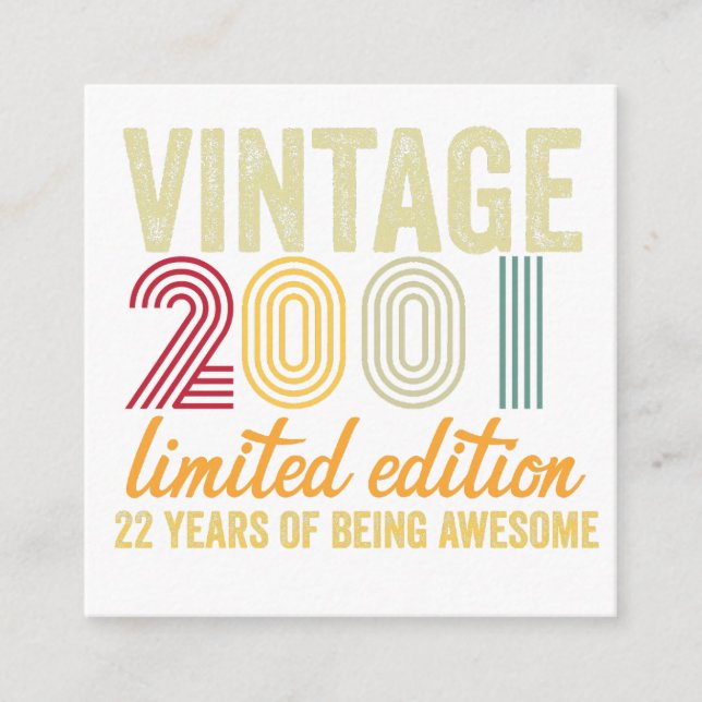 22nd birthday enclosure card (Front)