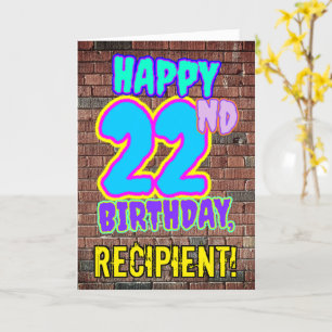 22nd Birthday - Fun, Urban Graffiti Inspired Look Card