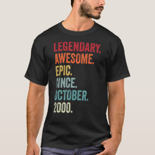 22nd Birthday Legendary Epic Awesome Since October T-Shirt