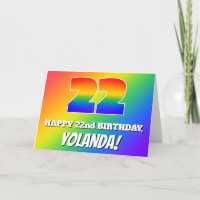 22nd Birthday: Multicolored Rainbow Pattern # 22