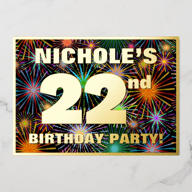 22nd Birthday Party — Fun, Colourful Fireworks Loo (Front)