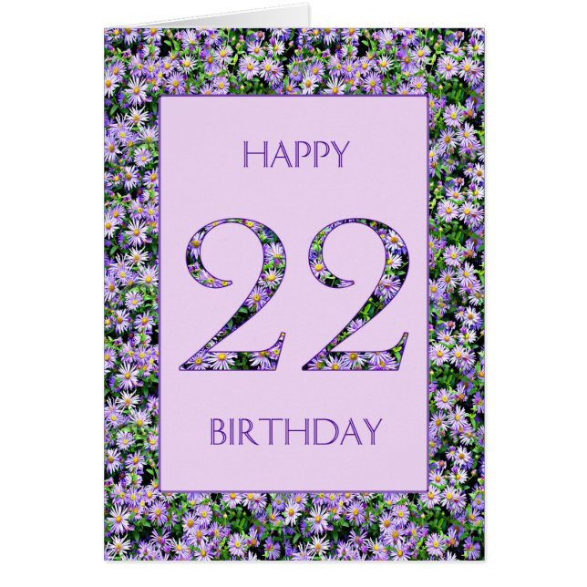 22nd Birthday Purple Daisies (Front)