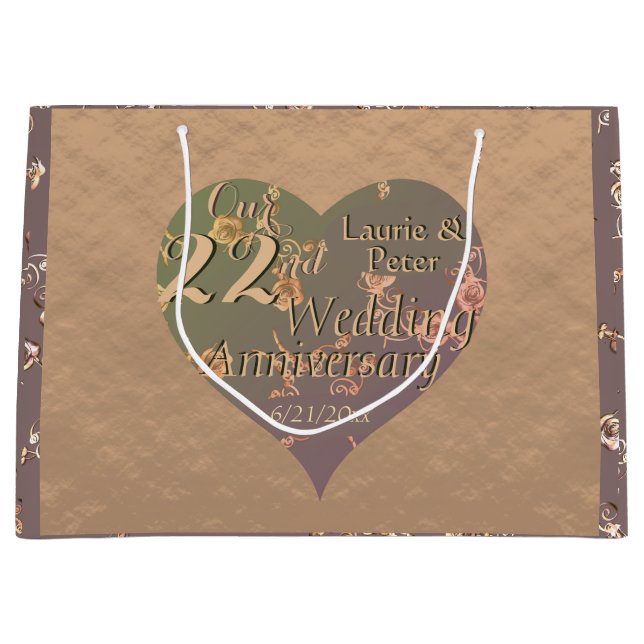 22nd Copper Anniversary Gift Bag (Front)