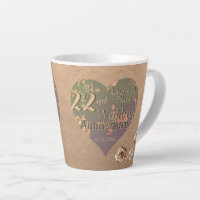 22nd Copper Wedding Anniversary Rose Hearts