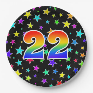 22nd Event: Bold, Fun, Colourful Rainbow 22 Paper Plate