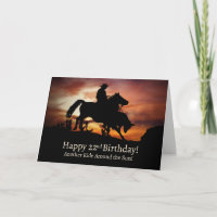 22nd Happy Birthday Country Western Cowboy