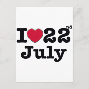 22nd july my day of birthday postcard