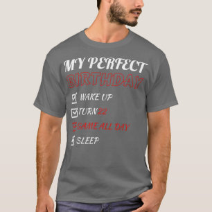22nd Perfect Birthday Gaming 22 Years Old Boys T-Shirt