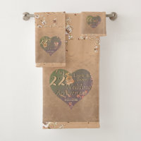22nd Wedding Anniversary Coppery Heart Rose Bath
