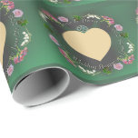 22nd Wedding Anniversary Floral  Photo Wrapping Paper<br><div class="desc">If you're looking for that unique wrapping with an original,  floral heart frame for their 22nd wedding anniversary,  then perhaps you've found it with my own graphics on Zazzle wrapping paper!</div>