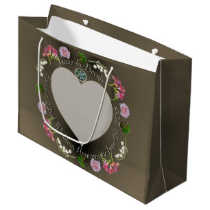 22nd Wedding Anniversary Floral w/Spinel  Large Gi Gift Bag