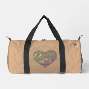 22nd Wedding Anniversary Heart Rose Duffle Bag