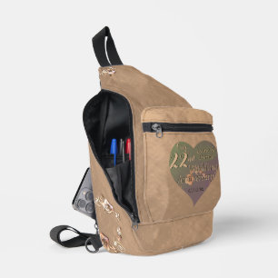 22nd Wedding Anniversary Heart Rose Sling Bag