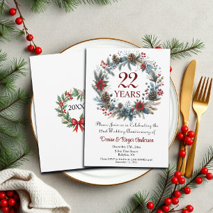 22nd Wedding Anniversary Winter Invitation