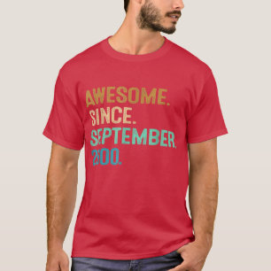 22th Birthday Gift 22 Year Old Awesome Since Septe T-Shirt