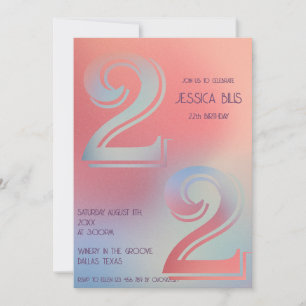 22th birthday invitation