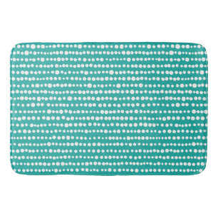 230216 - White on Turquoise 1faea4 Bath Mat