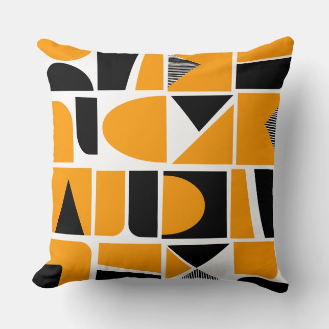 230616 - Yellow Orange and Black. Cushion (Front)