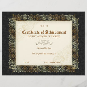 232 Certificate of Achievement Diploma Beauty Blak