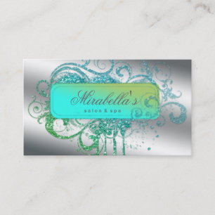 232 Glitter Nail Salon Appointment Elegant Bling Card