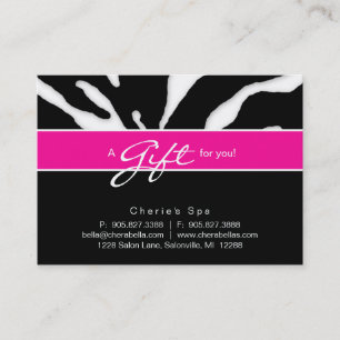 232 Salon Gift Card Zebra Animal Lips Pink