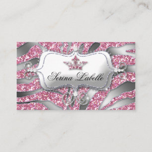 232 Sparkle Jewellery Business Card Zebra Crown Pi