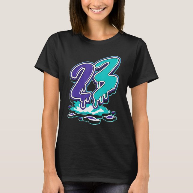 23 Drip Black Grape 1s Matching T-Shirt (Front)
