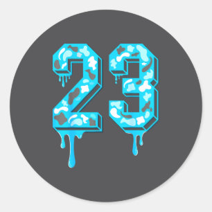23 Drip Camo Gamma Blue Matching  Classic Round Sticker