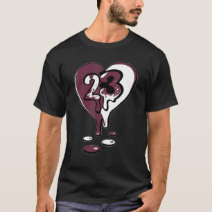 23 Drip Heart High Bordeaux 1s Matching T-Shirt
