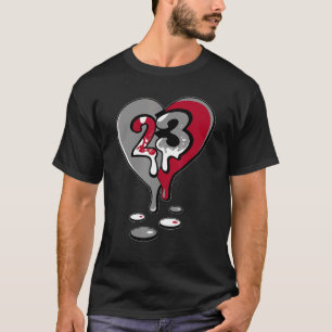 23 Drip Heart Particle Grey 9s Matching T-Shirt