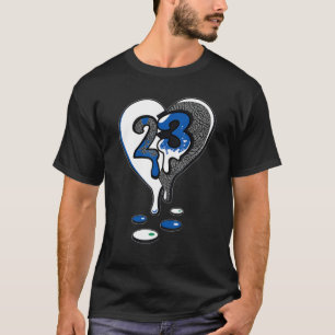 23 Drip Heart Racer Blue 3s Matching T-Shirt