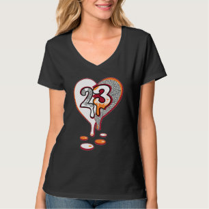 23 Drip Heart Retro Cardinal Red 3s Matching T-Shirt