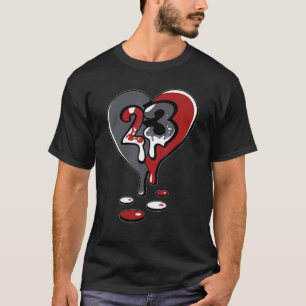 23 Drip Heart Retro Flint 13s Matching T-Shirt