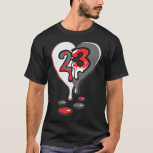 23 Drip Heart Retro Infrared 4s Matching T-Shirt