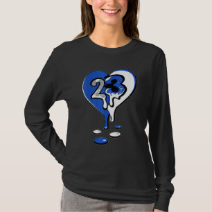 23 Drip Heart Retro Stealth 5s Matching T-Shirt