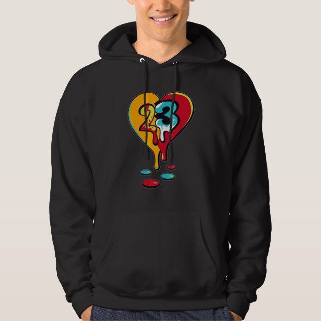 23 Drip Heart SB Dunk FroSkate Matching Hoodie (Front)