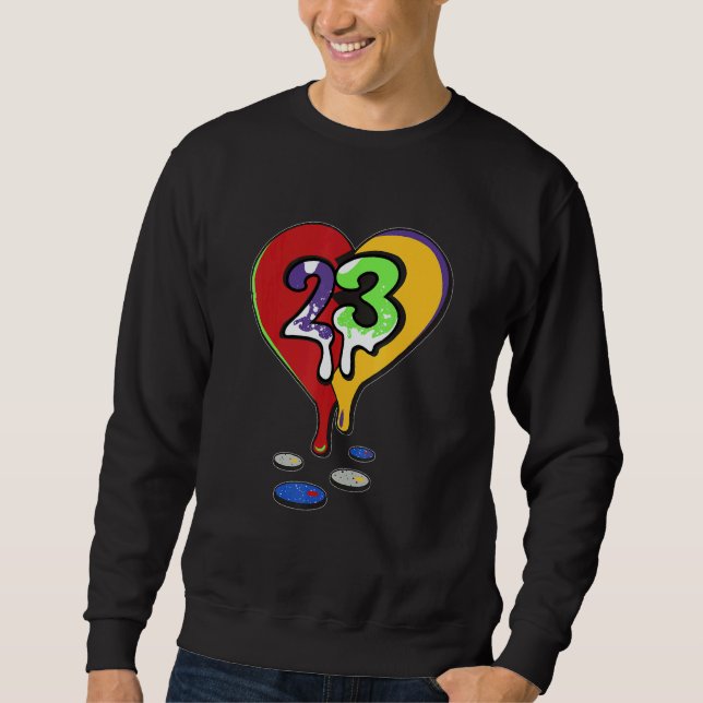 23 Drip Heart What The 5s Matching Sweatshirt (Front)