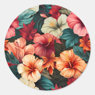 #23 Floral Pattern Classic Round Sticker