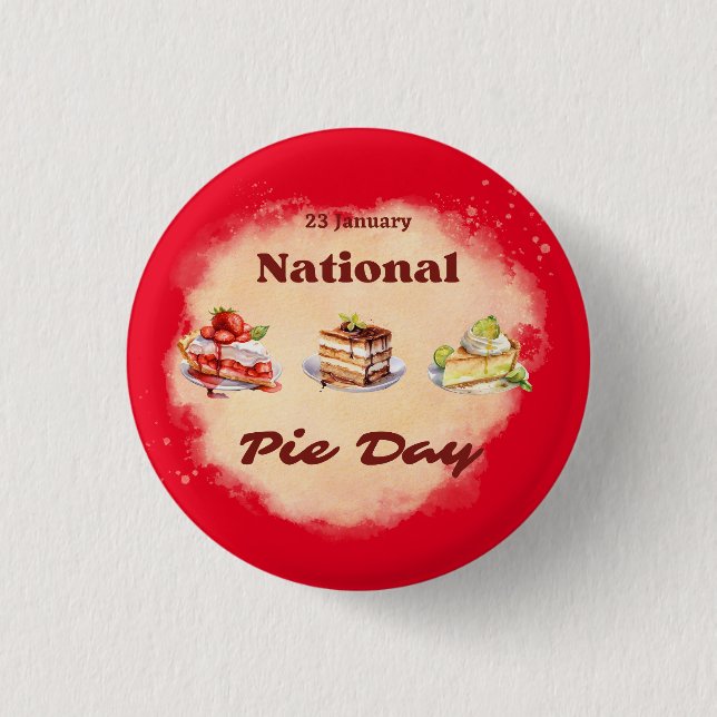 23 January National Pie Day 3 Cm Round Badge (Front)