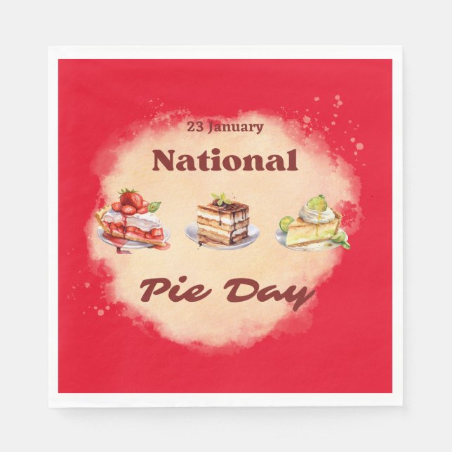 23 January National Pie Day Napkin (Front)