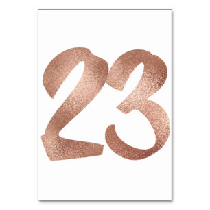 23 Table  Number White Metallic Pink Rose Gold