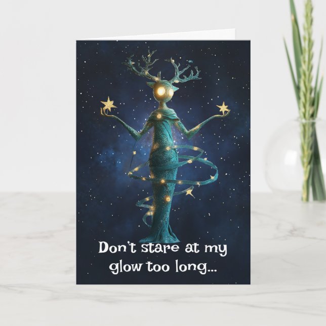 *~* 23 Whimsical Glow Funny Magical Christmas AP97 Thank You Card (Front)