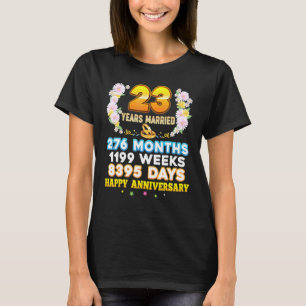 23 Year Married Happy 23rd Wedding Anniversary Cou T-Shirt
