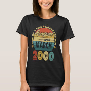 23 Year Old Awesome Since March 2000  23rd Birthda T-Shirt
