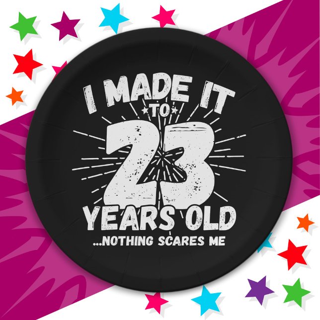 23 Year Old Sarcastic Meme Funny 23rd Birthday Paper Plate (Creator Uploaded)