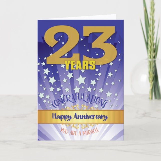 23 Year Recovery Anniversary Bold Numeral Card (Front)