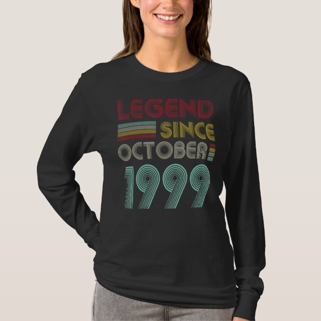 23 Years Old  Legend Since October 1999 23rd Birth T-Shirt (Front)