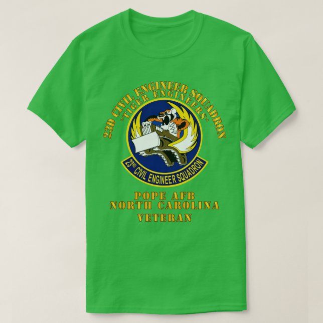 23d Civil Engineer Squadron Tiger Engineers Pope A T-Shirt (Design Front)