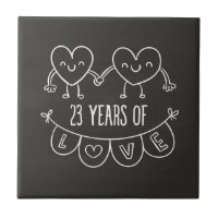 23rd Anniversary Gift Chalk Hearts